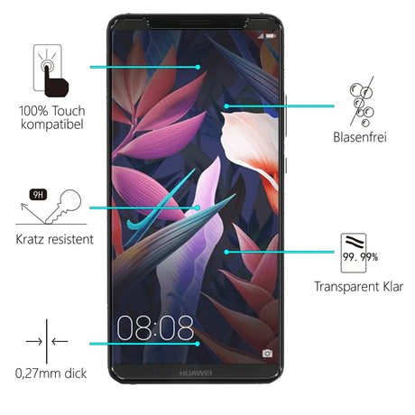 Kratzfeste und bruchsichere 9H Panzerfolie für Huawei Mate 10 Pro