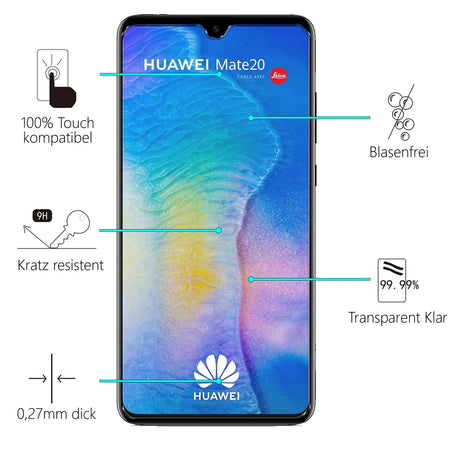 Kratzfeste und bruchsichere 9H Panzerfolie für Huawei Mate 20