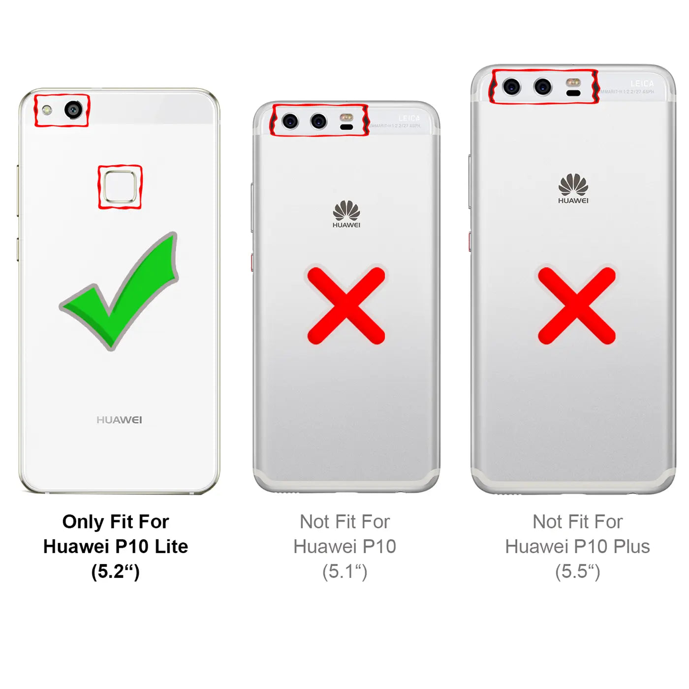 Drei silberne Huawei Smartphones von hinten, Vergleich der Kamera- und Fingerabdrucksensor-Aussparungen.