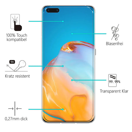 Kratzfeste und bruchsichere 9H Panzerfolie für Huawei P40