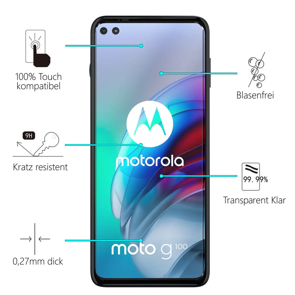 Kratzfeste und bruchsichere 9H Panzerfolie für Motorola Moto G100