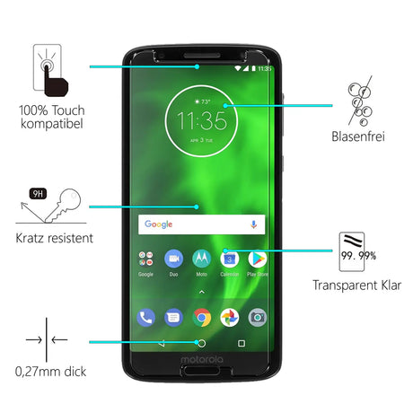 Kratzfeste und bruchsichere 9H Panzerfolie für Motorola Moto G6