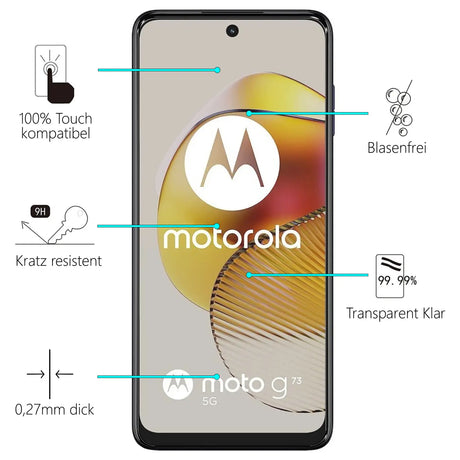 Kratzfeste und bruchsichere 9H Panzerfolie für Motorola Moto G73 5G