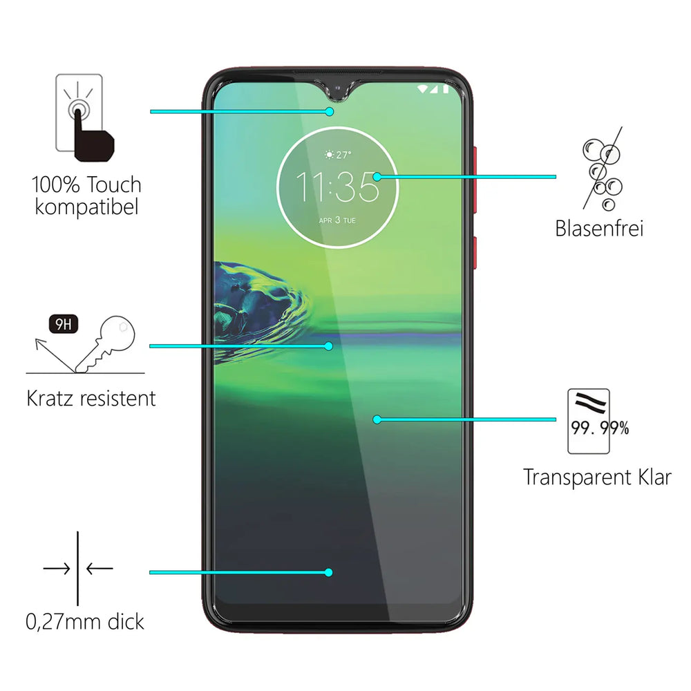 Kratzfeste und bruchsichere 9H Panzerfolie für Motorola Moto G8 Play