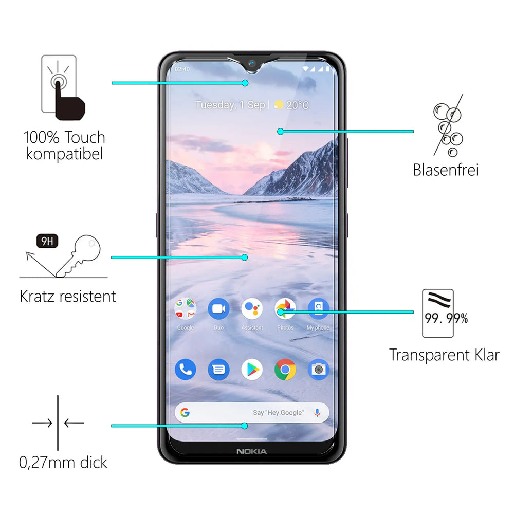 Kratzfeste und bruchsichere 9H Panzerfolie für Nokia 2.4