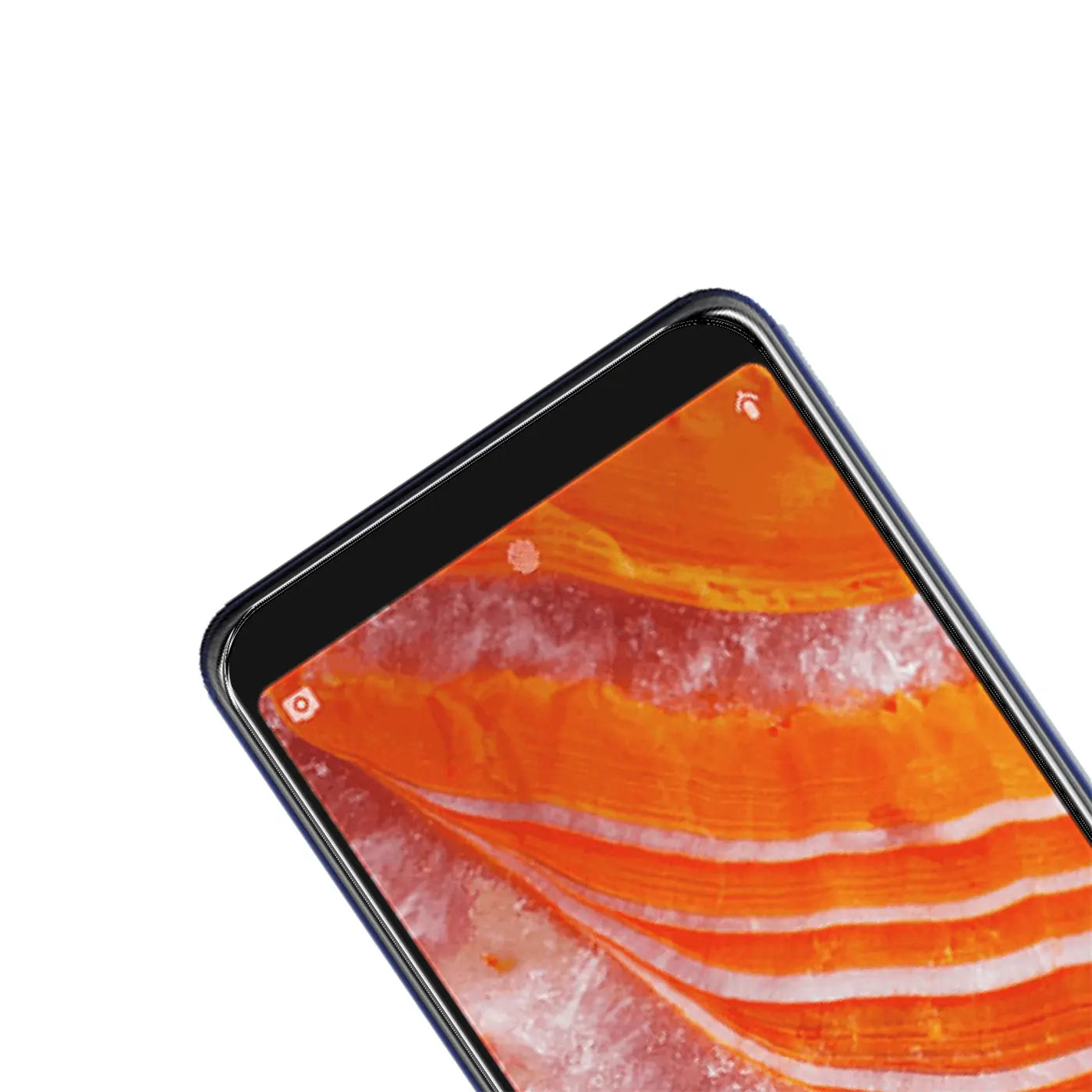 Nahaufnahme des oberen rechten Bereichs eines Nokia 3.1 Plus mit glänzendem Panzerglas-Displayschutz.