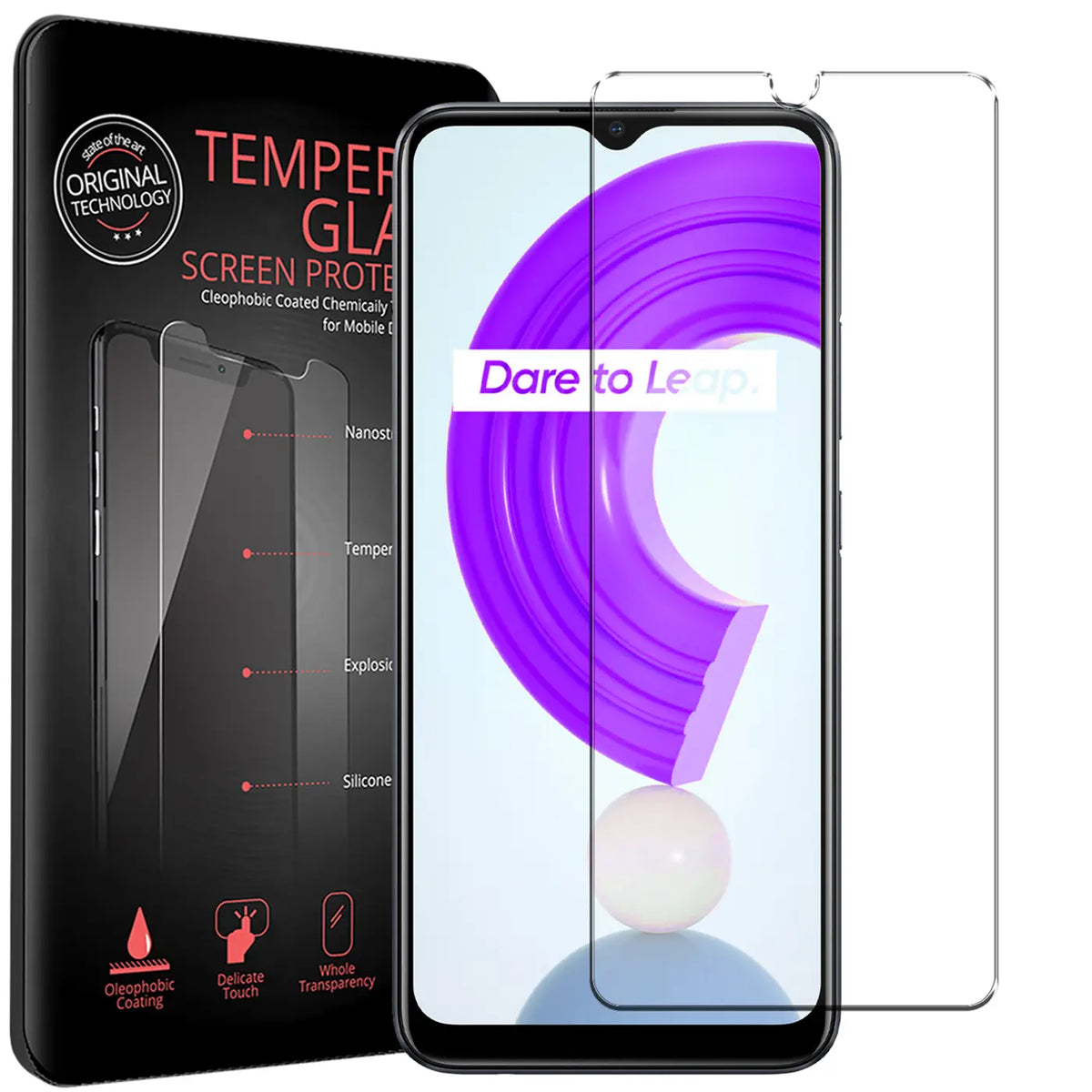 Kratzfeste und bruchsichere 9H Panzerfolie für Realme C31