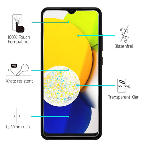 Kratzfeste und bruchsichere 9H Panzerfolie für Samsung Galaxy A03