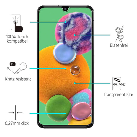 Kratzfeste und bruchsichere 9H Panzerfolie für Samsung Galaxy A90 5G