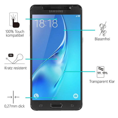 Kratzfeste und bruchsichere 9H Panzerfolie für Samsung Galaxy J5 2016