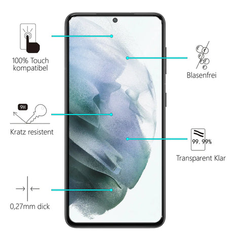 Kratzfeste und bruchsichere 9H Panzerfolie für Samsung Galaxy S21