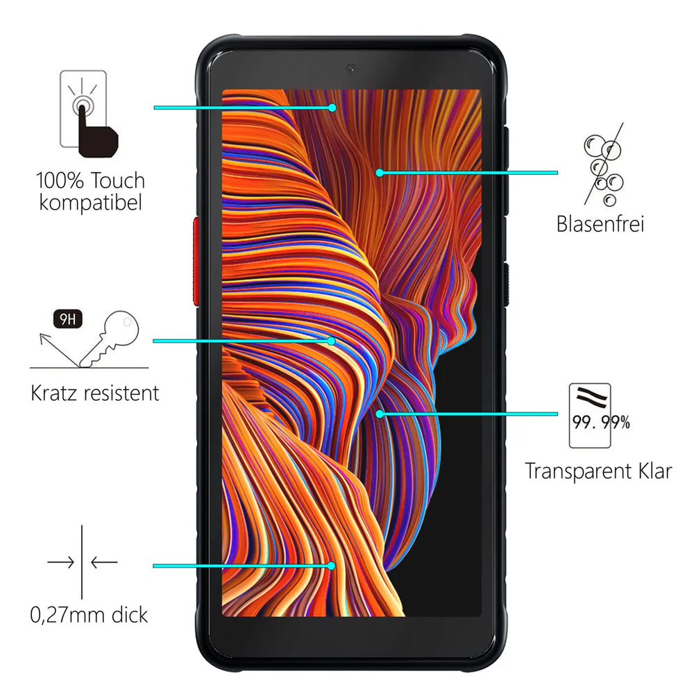 Kratzfeste und bruchsichere 9H Panzerfolie für Samsung Galaxy Xcover 5