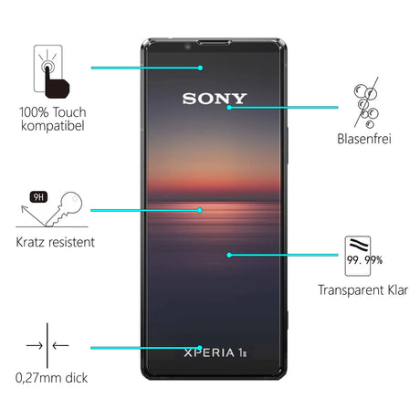 Kratzfeste und bruchsichere 9H Panzerfolie für Sony Xperia 1 II