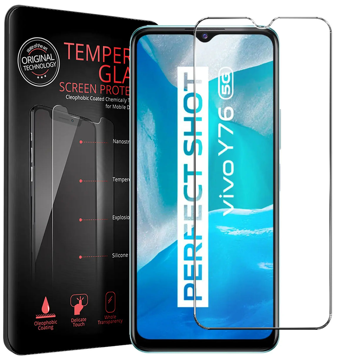 Kratzfeste und bruchsichere 9H Panzerfolie für Vivo Y76 5G
