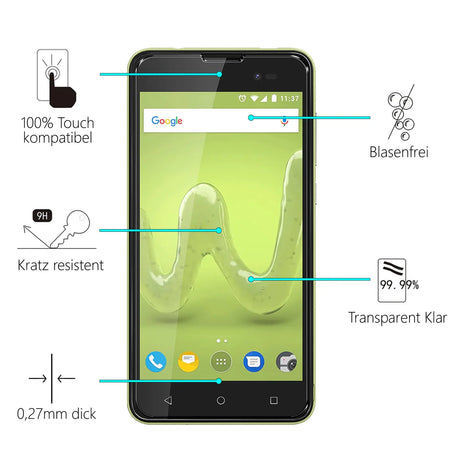 Kratzfeste und bruchsichere 9H Panzerfolie für Wiko Sunny 2