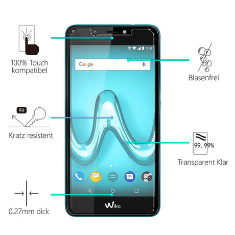 Kratzfeste und bruchsichere 9H Panzerfolie für Wiko Tommy 2 Plus