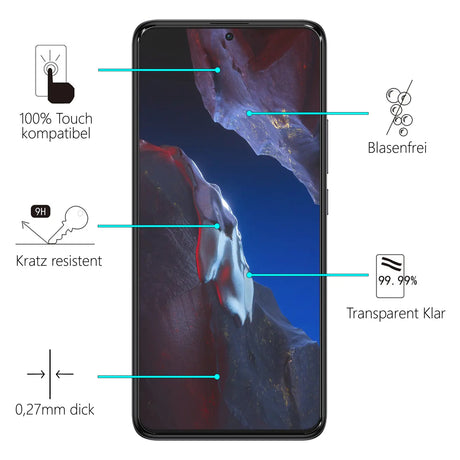 Kratzfeste und bruchsichere 9H Panzerfolie für Xiaomi POCO F5 5G