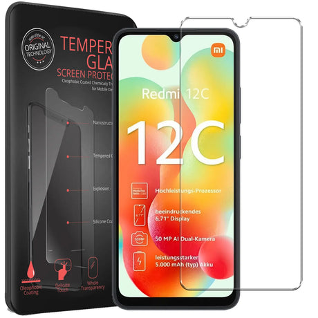 Kratzfeste und bruchsichere 9H Panzerfolie für Xiaomi Redmi 12C
