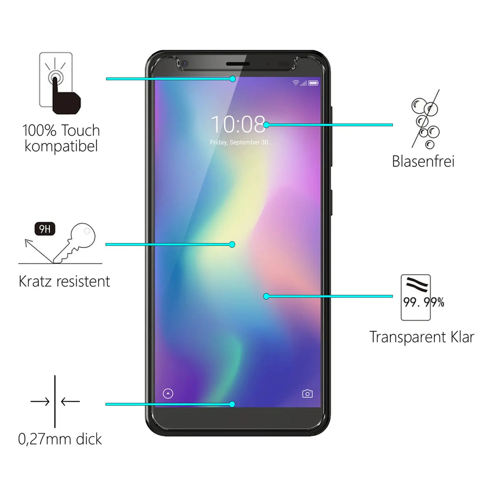Kratzfeste und bruchsichere 9H Panzerfolie für ZTE Blade A5 2019