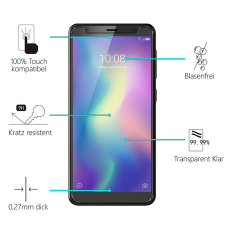 Kratzfeste und bruchsichere 9H Panzerfolie für ZTE Blade A5 2019