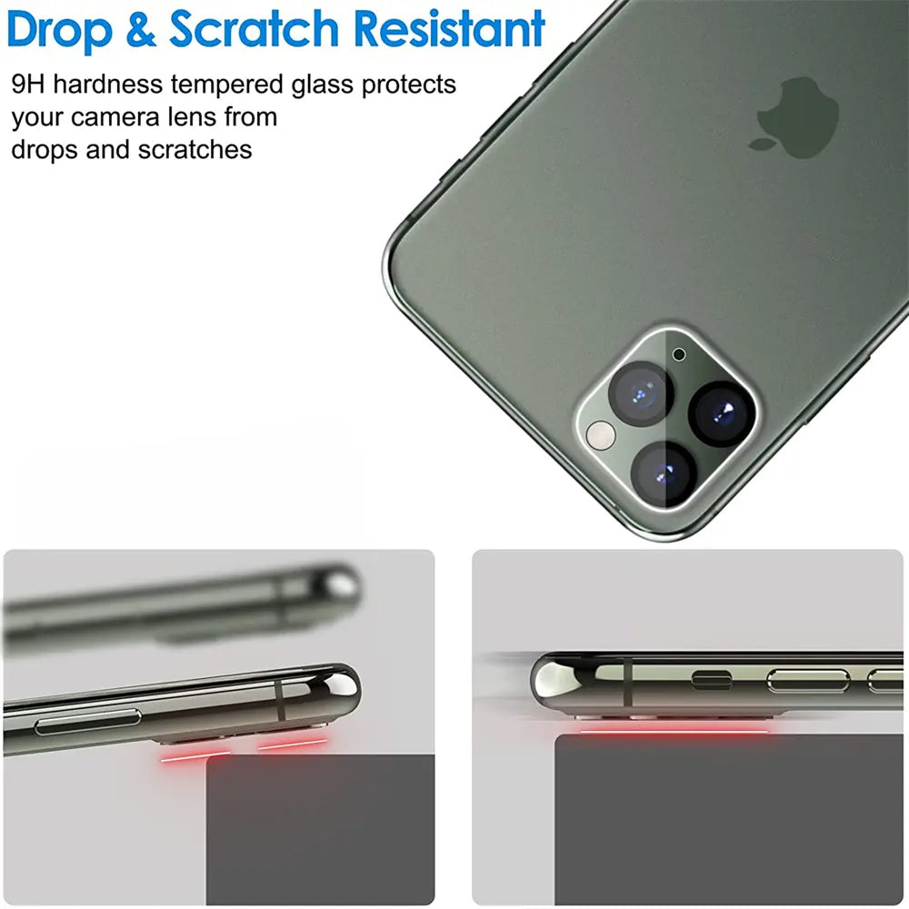 iPhone 11 Pro Max Rückseite, Kamera-Schutzglas, Nahaufnahme, von oben