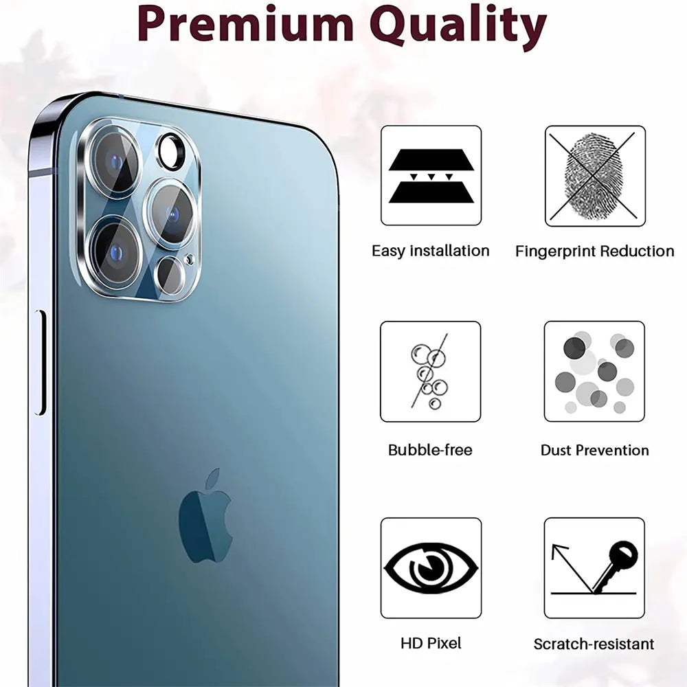 iPhone 12 Pro Max, Rückseite mit Kamera, blau, Glas, Nahaufnahme