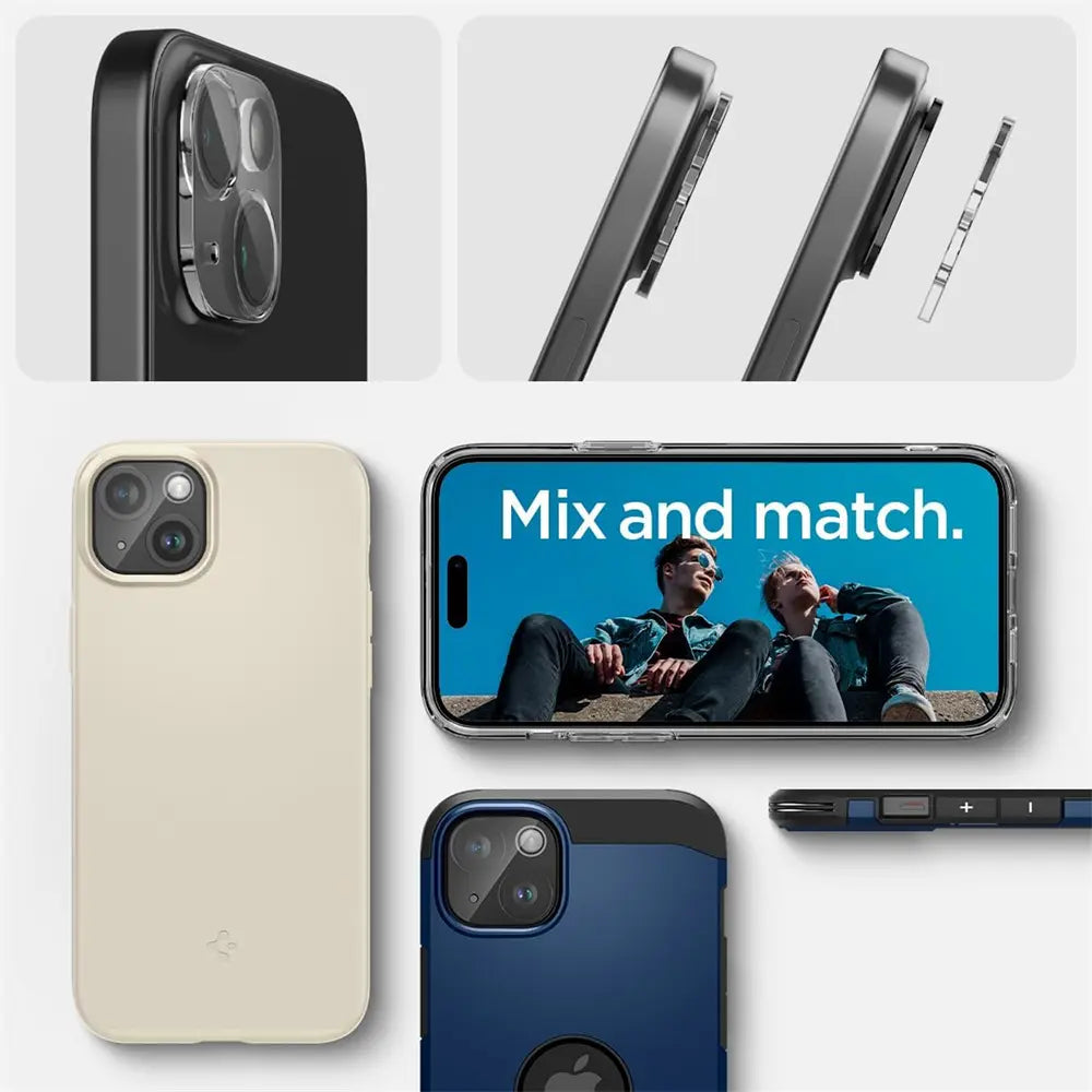 iPhone 16/16 Plus Kamera Schutzglas, Schwarz, Glas, Seitenansicht.