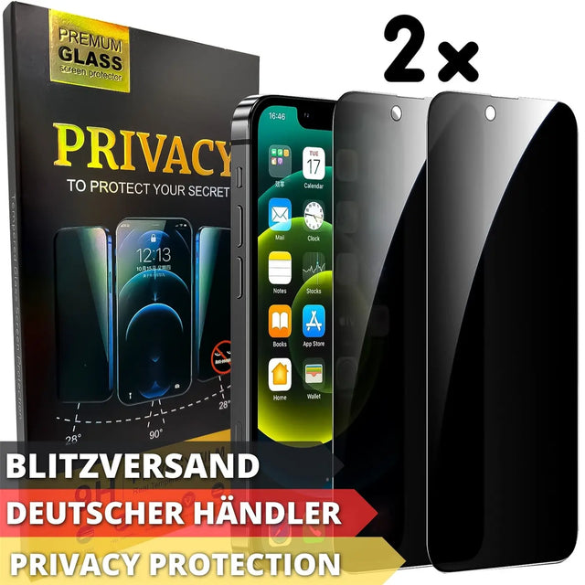 Kratzfestes Panzerglas für iPhone 15 Plus mit Blickschutz