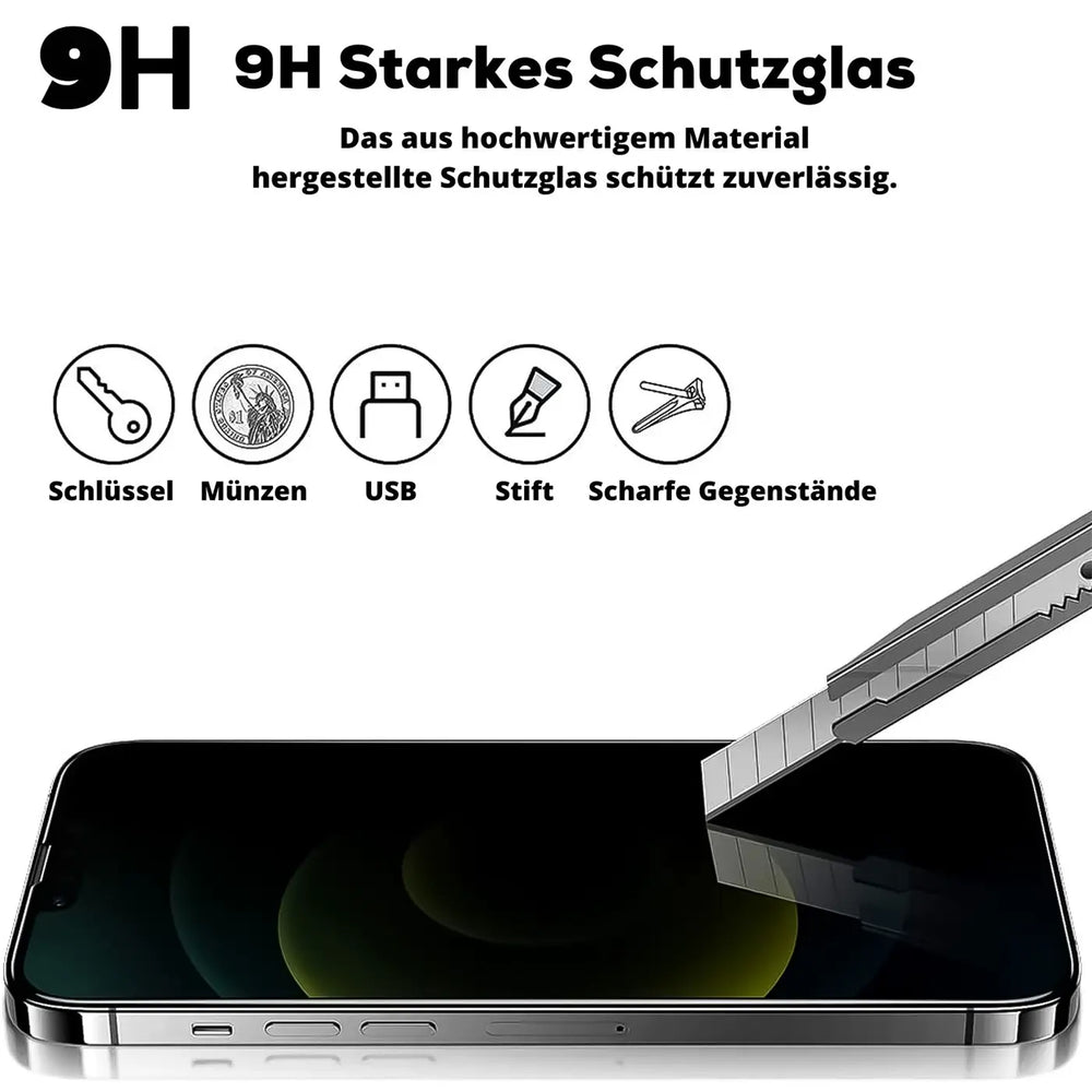Kratzfestes Panzerglas für iPhone 12 / 12 Pro mit Blickschutz