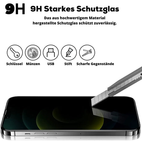 Kratzfestes Panzerglas für iPhone 13 Mini mit Blickschutz