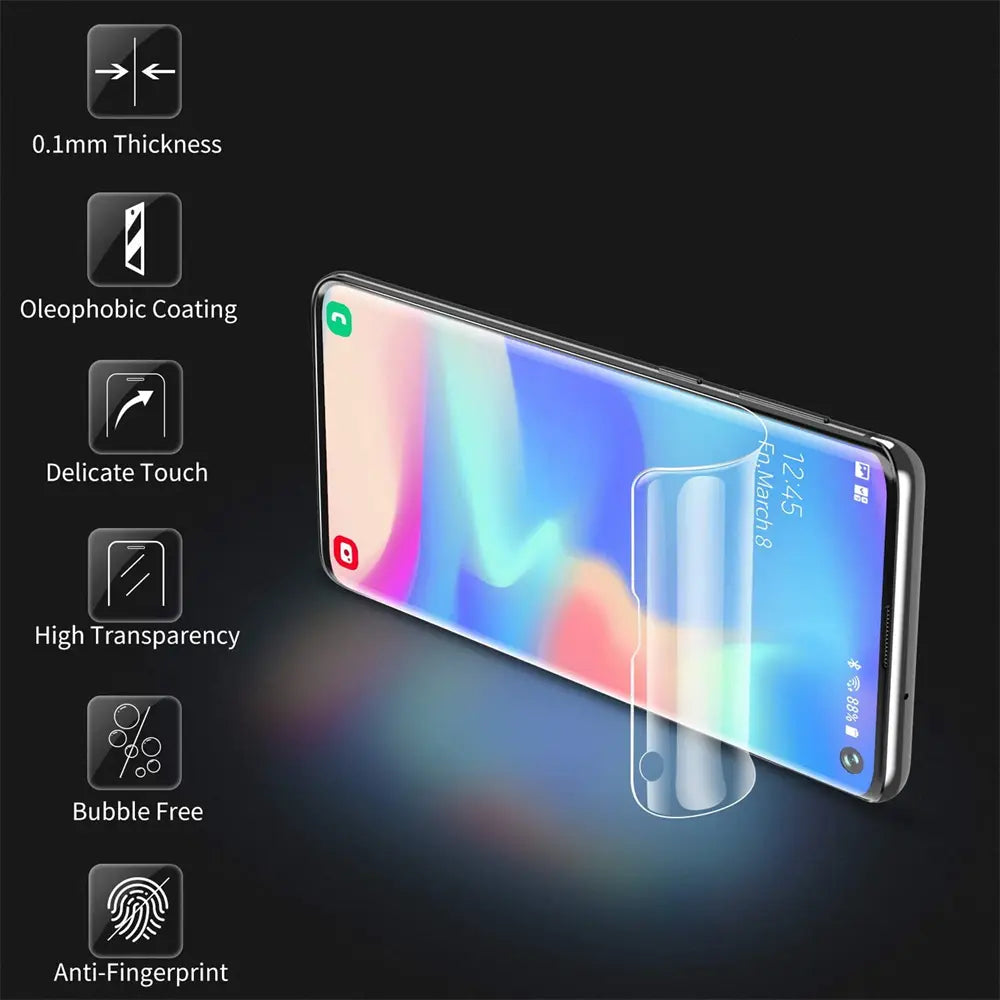 Samsung Galaxy S21 mit transparentem TPU-Schutzglas, von schräg oben
