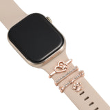 Elegante Charms & Deko-Ringe für Smartwatch Smartwatch – Armbandschmuck-Set für 20–22 mm Silikon- und Sportarmbänder, stilvoll & funkelnd