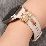 Elegante Charms & Deko-Ringe für Smartwatch Smartwatch – Armbandschmuck-Set für 20–22 mm Silikon- und Sportarmbänder, stilvoll & funkelnd