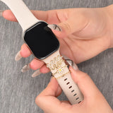 Elegante Charms & Deko-Ringe für Smartwatch Smartwatch – Armbandschmuck-Set für 20–22 mm Silikon- und Sportarmbänder, stilvoll & funkelnd