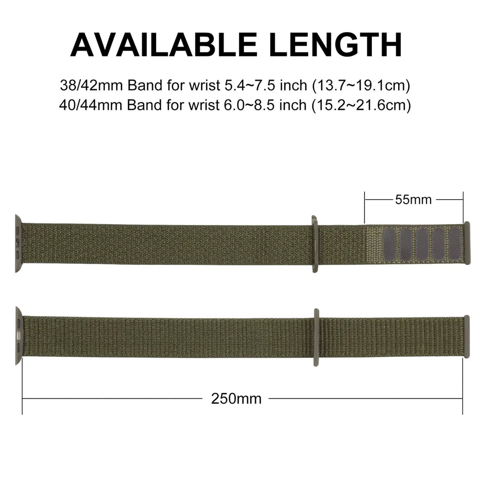 Nylonarmband mit Klettverschluss für Apple Watch Smartwatch, leicht, flexibel und individuell einstellbar – ideal für Sport und tägliche Nutzung.
