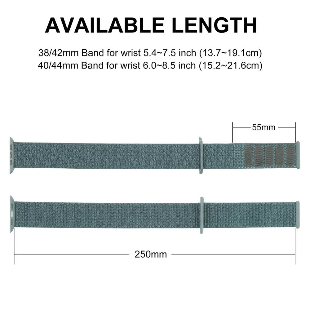 Nylonarmband mit Klettverschluss für Apple Watch Smartwatch, leicht, flexibel und individuell einstellbar – ideal für Sport und tägliche Nutzung.