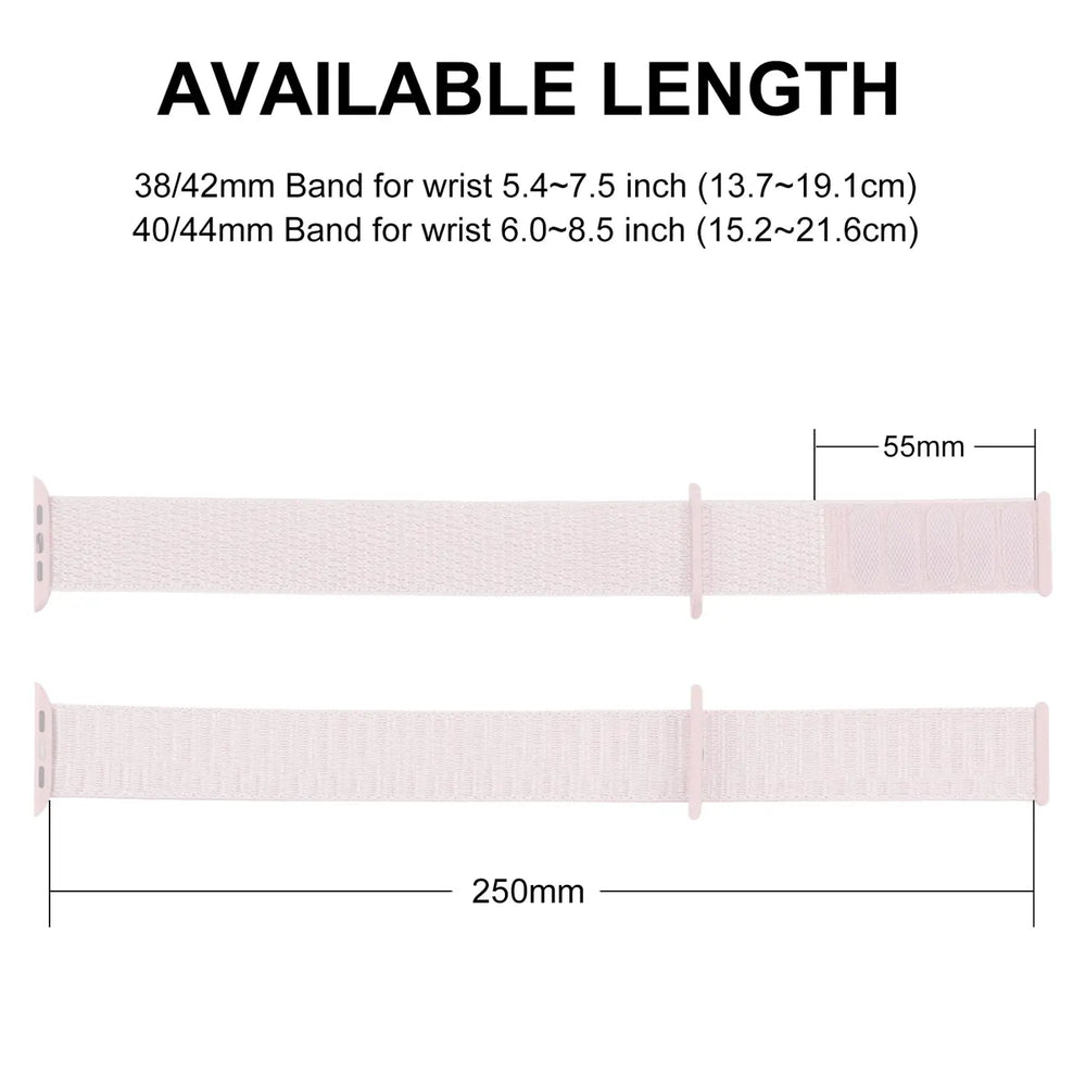 Nylonarmband mit Klettverschluss für Apple Watch Smartwatch, leicht, flexibel und individuell einstellbar – ideal für Sport und tägliche Nutzung.