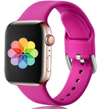 Flexibles Silikonarmband für Apple Watch Smartwatch, strapazierfähig, pflegeleicht und in vielen Farben erhältlich – ideal für Alltag & Sport.