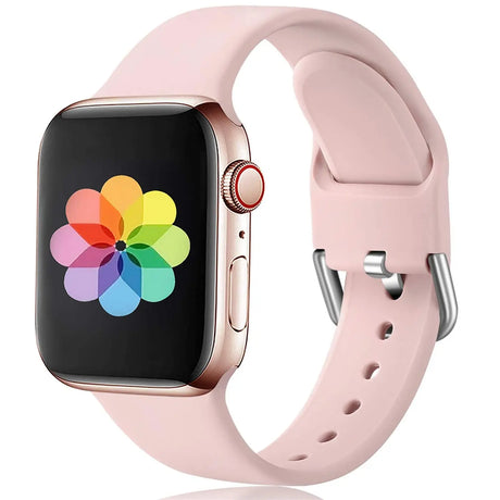 Flexibles Silikonarmband für Apple Watch Smartwatch, strapazierfähig, pflegeleicht und in vielen Farben erhältlich – ideal für Alltag & Sport.