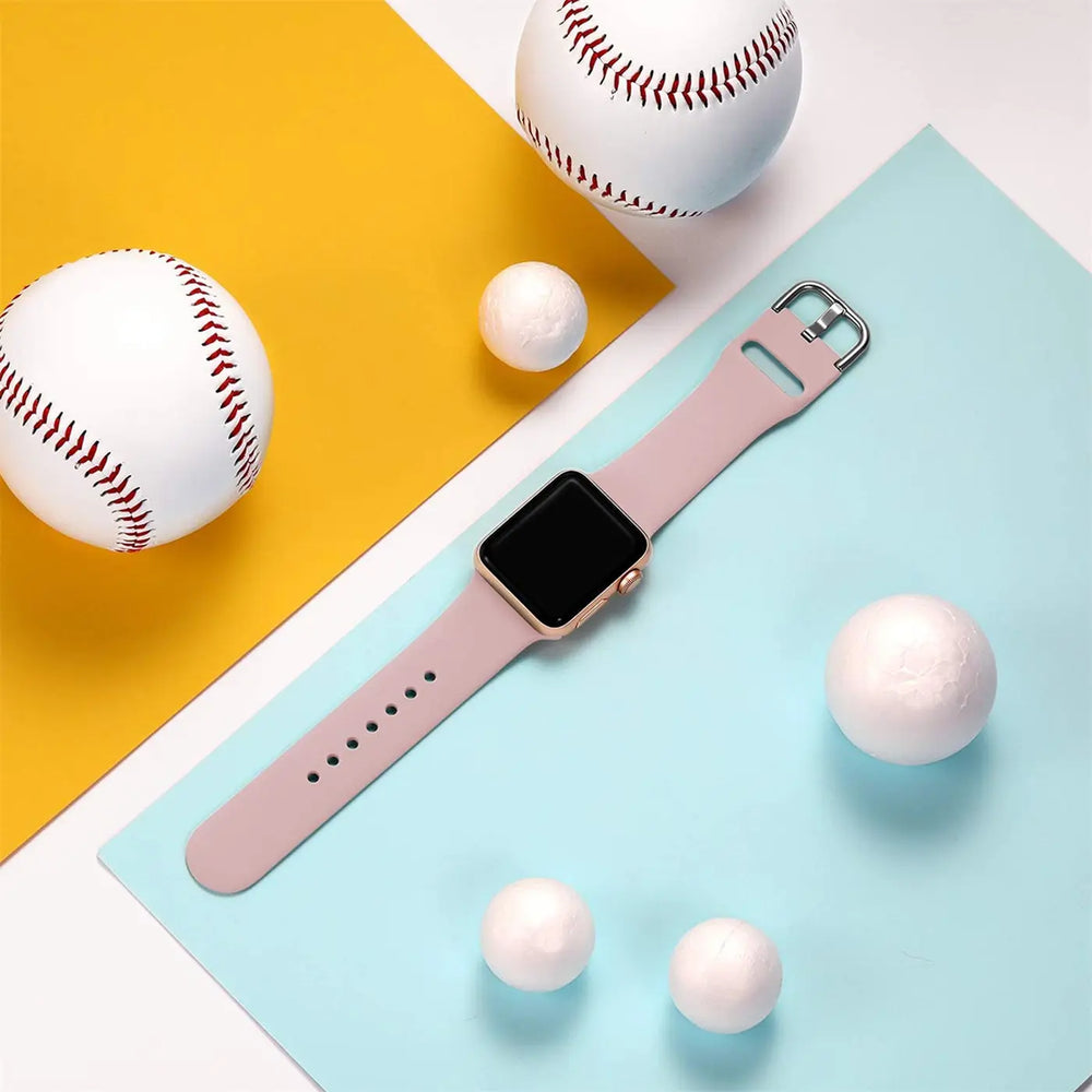 Flexibles Silikonarmband für Apple Watch Smartwatch, strapazierfähig, pflegeleicht und in vielen Farben erhältlich – ideal für Alltag & Sport.