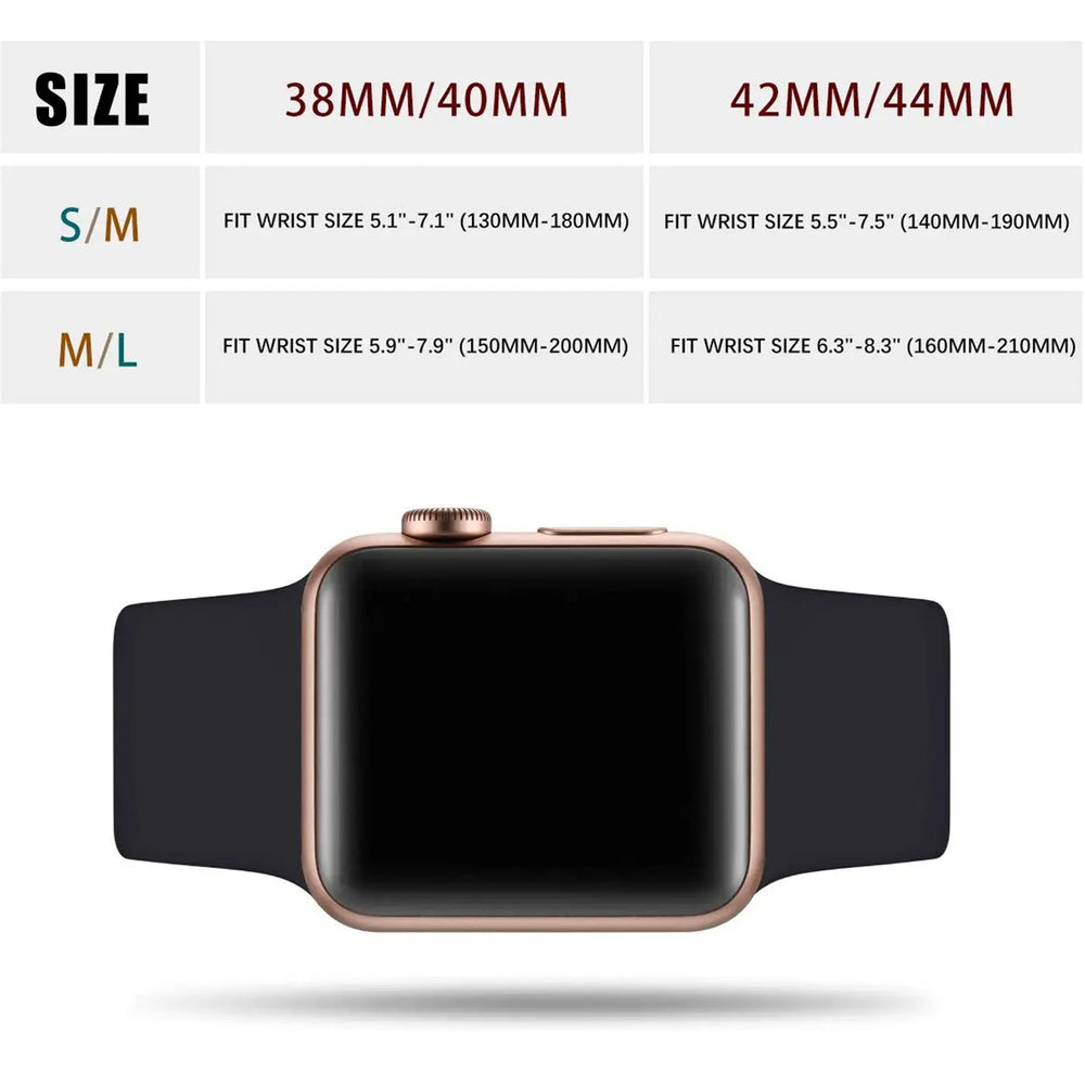 Flexibles Silikonarmband für Apple Watch Smartwatch, strapazierfähig, pflegeleicht und in vielen Farben erhältlich – ideal für Alltag & Sport.