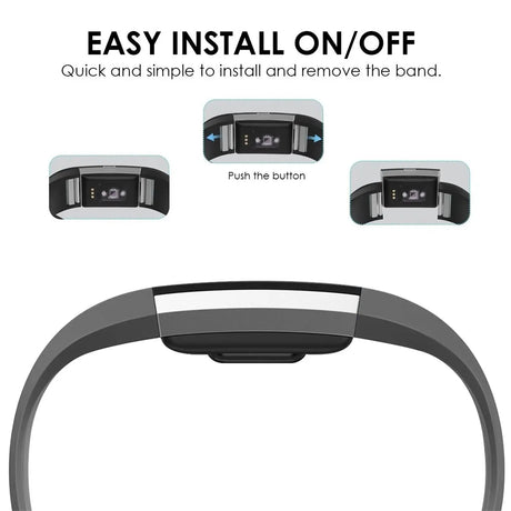 Flexibles Silikonarmband für Fitbit Charge 2 Smartwatch, strapazierfähig, pflegeleicht und in vielen Farben erhältlich – ideal für Alltag & Sport.