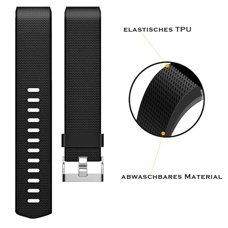 Flexibles Silikonarmband für Fitbit Charge 2 Smartwatch, strapazierfähig, pflegeleicht und in vielen Farben erhältlich – ideal für Alltag & Sport.
