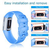 Flexibles Silikonarmband für Fitbit Charge 3 / 4 Smartwatch, strapazierfähig, pflegeleicht und in vielen Farben erhältlich – ideal für Alltag & Sport.