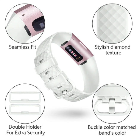 Flexibles Silikonarmband für Fitbit Charge 3 / 4 Smartwatch, strapazierfähig, pflegeleicht und in vielen Farben erhältlich – ideal für Alltag & Sport.