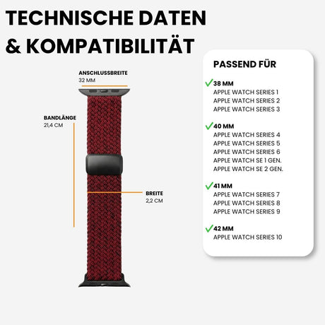 Kompatibilität 38/40/41mm - Dunkelrot