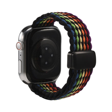 Nylon Loop Armband Apple Watch - Schwarz Regenbogen
