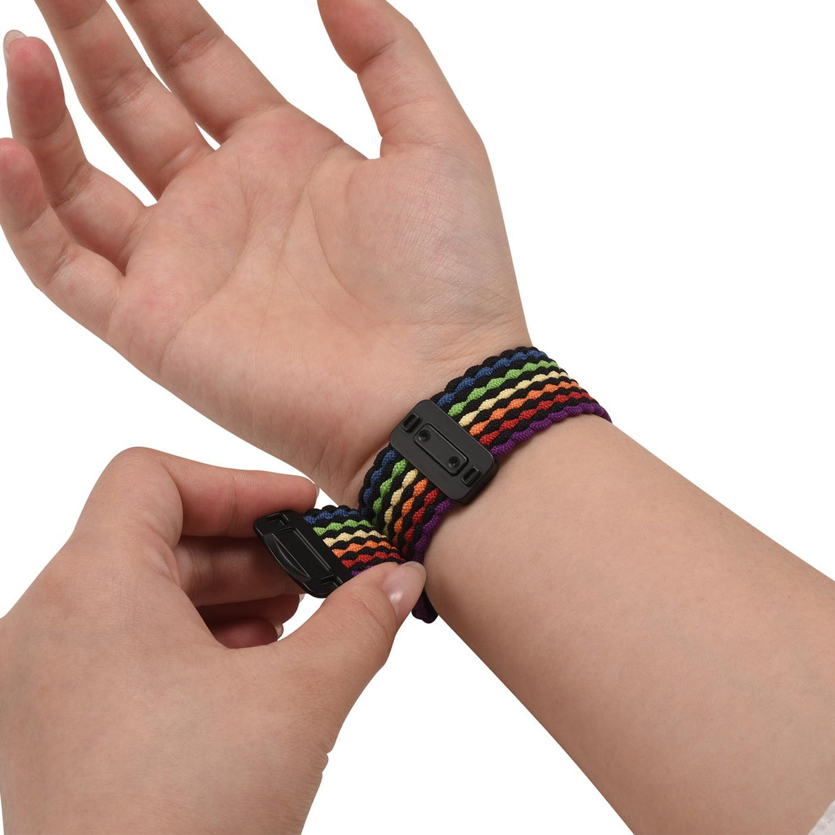 Nylon Loop Armband Apple Watch - Schwarz Regenbogen