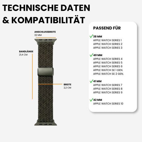 Kompatibilität 38/40/41mm - Waldgrün