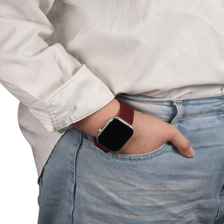 Nylon Loop Armband Apple Watch - Weinrot